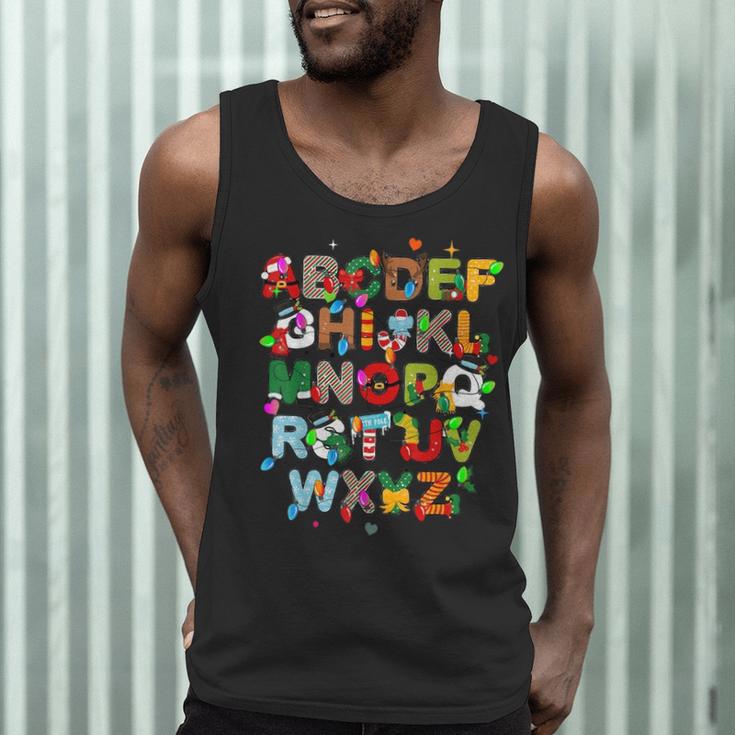 ABCs Learning Kindergarten Teacher Christmas Lights Alphabet For Men Women Kids Men Tank Top, novelty gifts, funny gifts