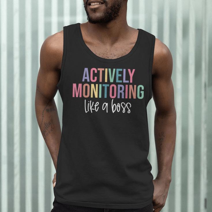 Actively Monitoring Like A Boss Shirt State Testing Teacher Men Tank Top, novelty gifts, funny gifts