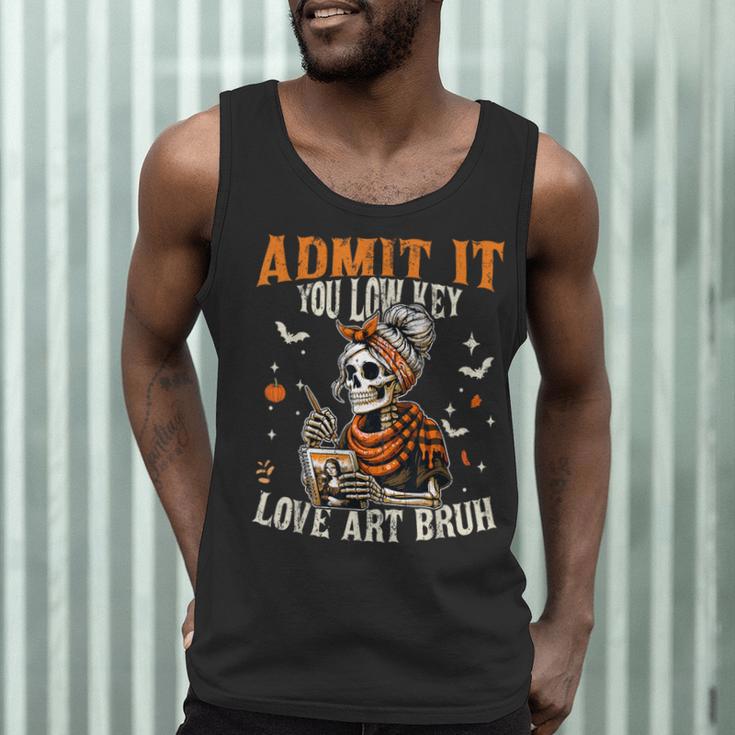 Admit It You Low Key Love Art Bruh Halloween Art Teacher Men Tank Top, novelty gifts, funny gifts