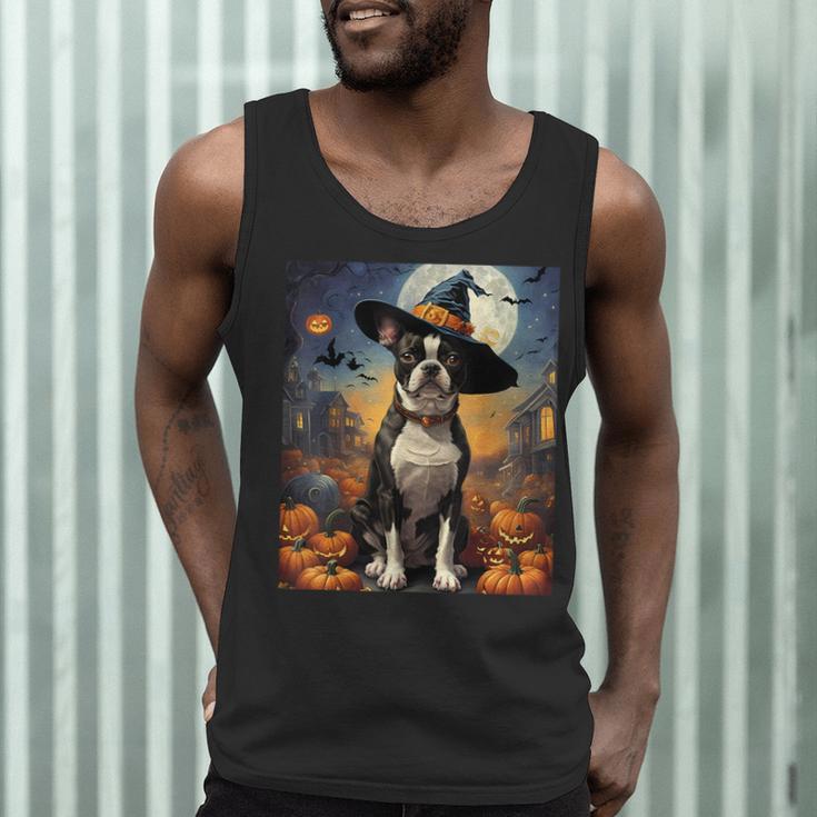 Aesthetic Halloween Boston Terrier Dog Witch Pumpkin For Men Women Kids Men Tank Top, novelty gifts, funny gifts