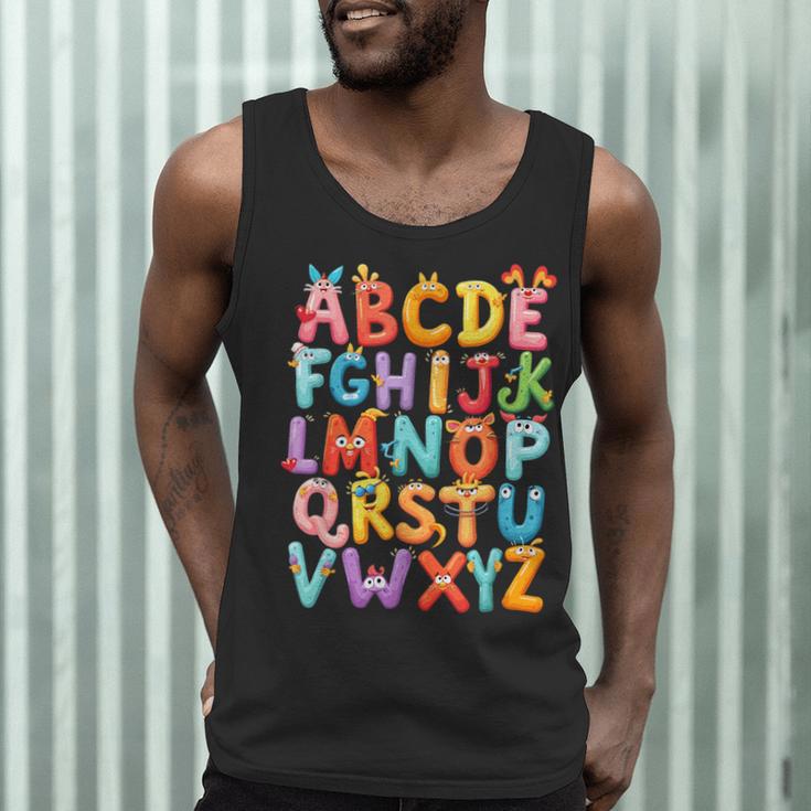 Alphabet A-Z ABC Kids Back To School Pre K Teachers Men Tank Top, novelty gifts, funny gifts