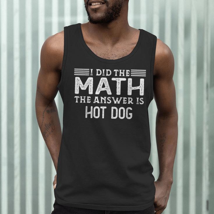 The Answer Is Hot Dog Math Teacher Student Men Tank Top, novelty gifts, funny gifts The Answer Is Hot Dog Math Teacher Student Men Tank Top, novelty gifts, funny gifts