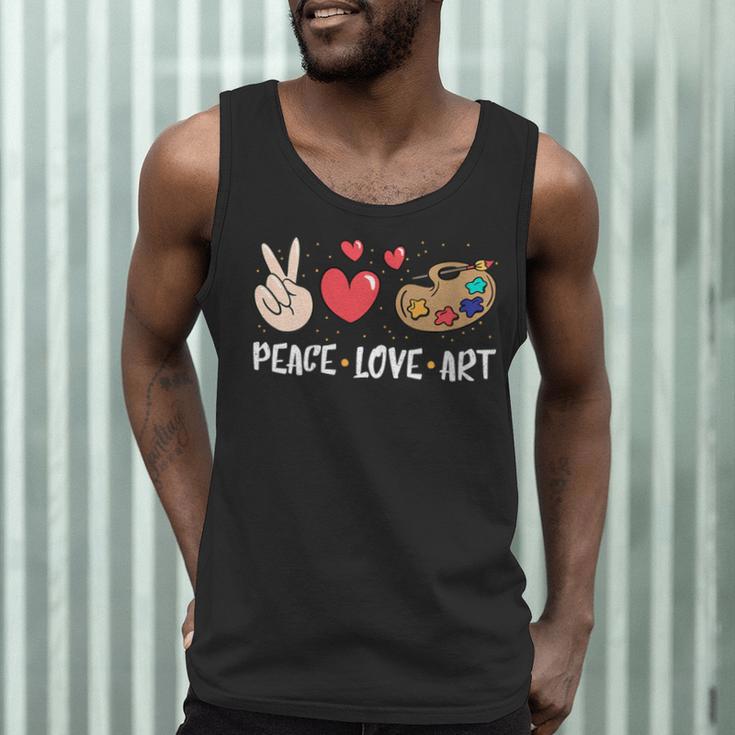 Art Teacher Peace Love Art For Artists And Painters Men Tank Top, novelty gifts, funny gifts