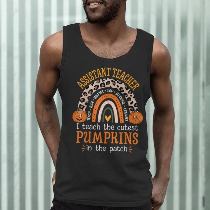 Assistant Teacher Rainbow Leopard Halloween Teacher Men Tank Top, novelty gifts, funny gifts