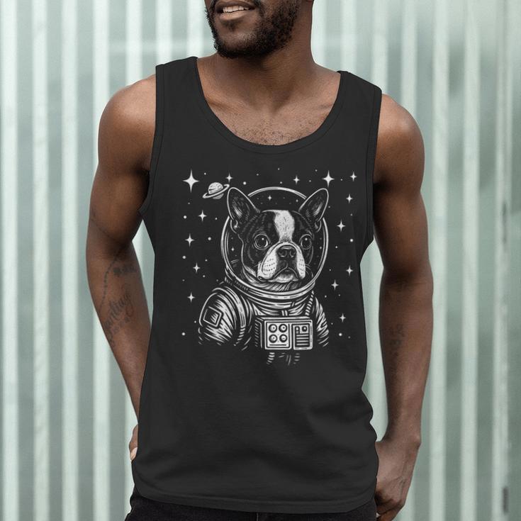 Astronaut Boston Terrier Space Galaxy Dog Lovers Men Tank Top, novelty gifts, funny gifts