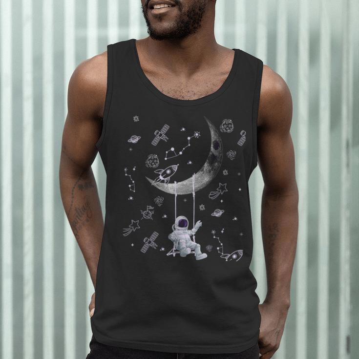 Astronaut Purple Moon Swing NASA Space Science Teacher Men Tank Top, novelty gifts, funny gifts