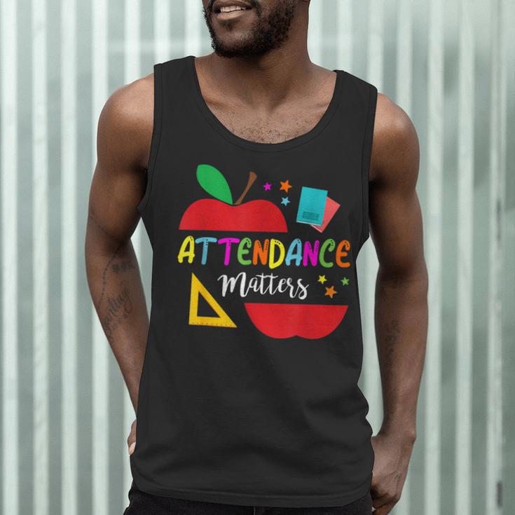 Attendance Matters Teacher Apple For Back To School Men Tank Top, novelty gifts, funny gifts Attendance Matters Teacher Apple For Back To School Men Tank Top, novelty gifts, funny gifts