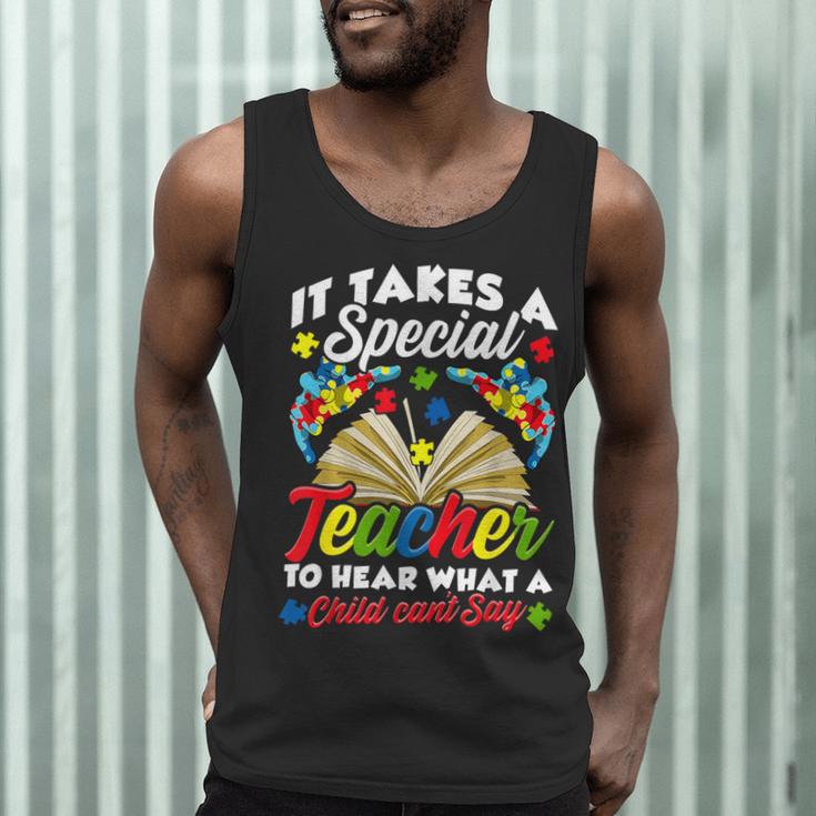 Autism Awareness Teacher Shirts It Takes A Special Teacher Men Tank Top, novelty gifts, funny gifts