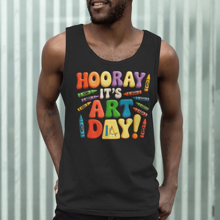 Back To School Hooray It's Art Day Art Teacher Artist Men Tank Top, novelty gifts, funny gifts