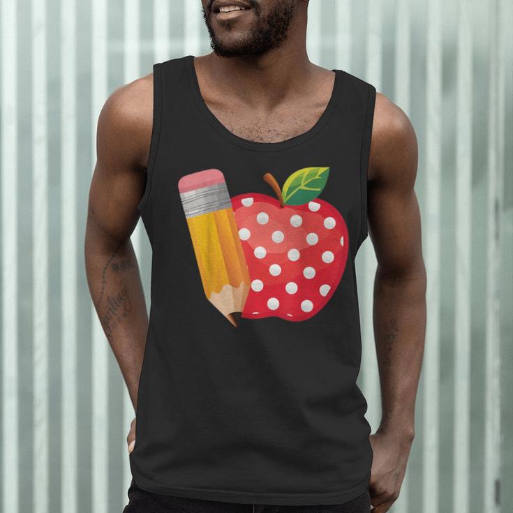 Back To School Pencil And Apple Teacher Student Men Tank Top, novelty gifts, funny gifts Back To School Pencil And Apple Teacher Student Men Tank Top, novelty gifts, funny gifts