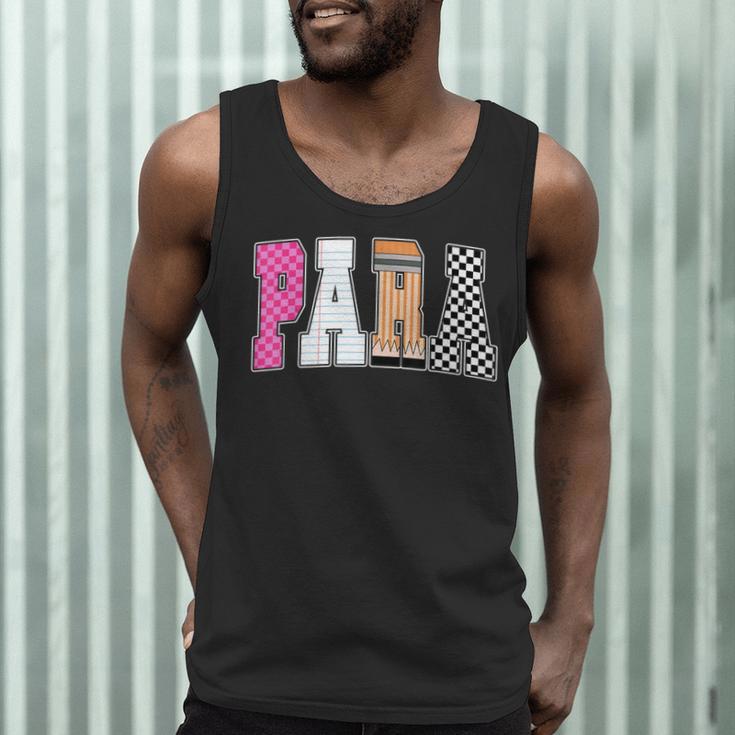 Back To School Teacher Para Preppy Checkered Para Life Men Tank Top, novelty gifts, funny gifts