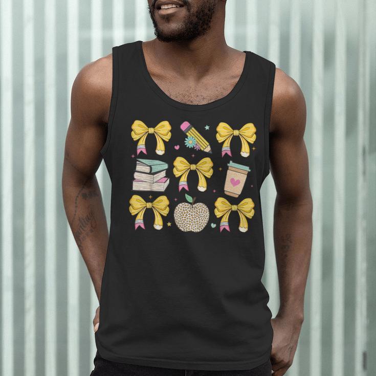 Back To School Yellow Bows Book Coffee Leopard Apple Teacher Men Tank Top, novelty gifts, funny gifts Back To School Yellow Bows Book Coffee Leopard Apple Teacher Men Tank Top, novelty gifts, funny gifts