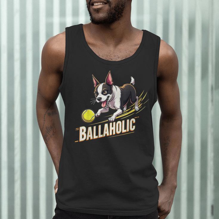 Ballaholic Boston Terrier Dog Chasing Bostie Ball Men Tank Top, novelty gifts, funny gifts