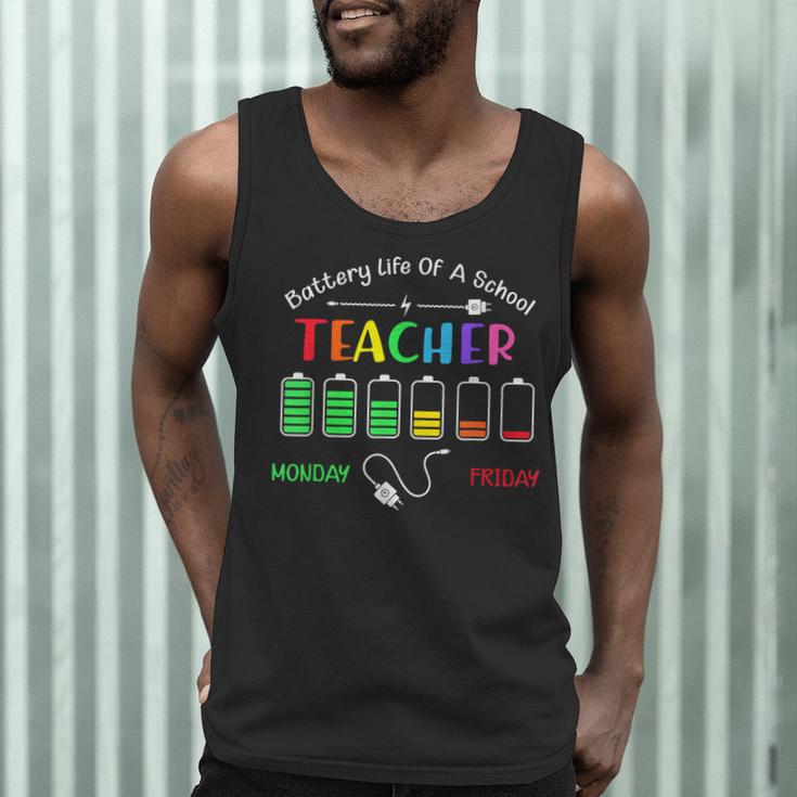 Battery Life Of A School Teacher Monday To Friday For Men Women Men Tank Top, novelty gifts, funny gifts Battery Life Of A School Teacher Monday To Friday For Men Women Men Tank Top, novelty gifts, funny gifts