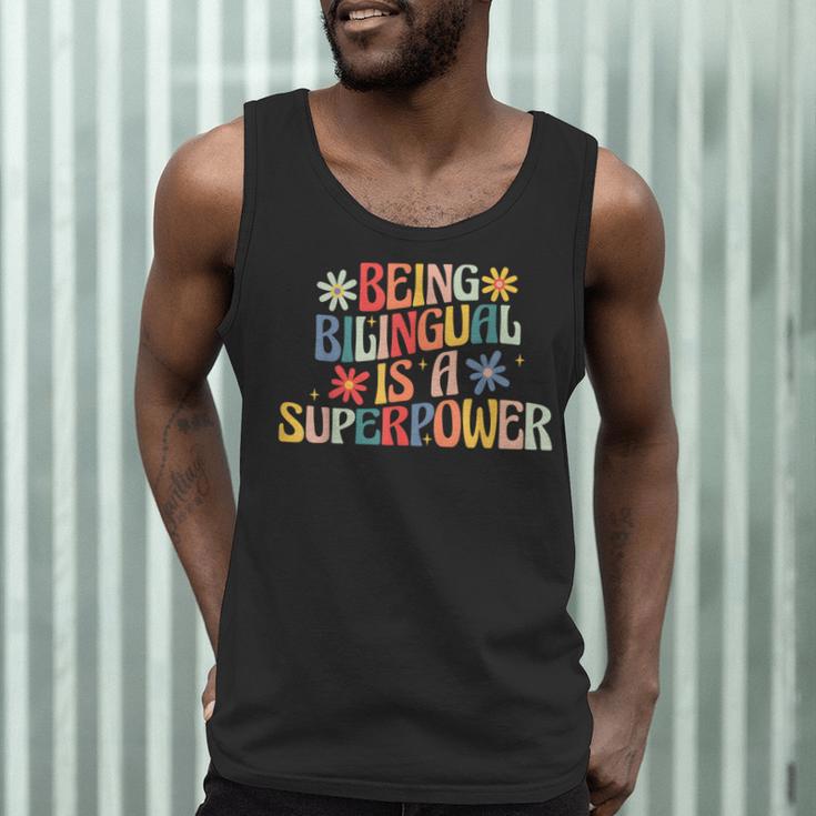 Being Bilingual Is A Superpower Back To School ESL Teacher Men Tank Top, novelty gifts, funny gifts Being Bilingual Is A Superpower Back To School ESL Teacher Men Tank Top, novelty gifts, funny gifts