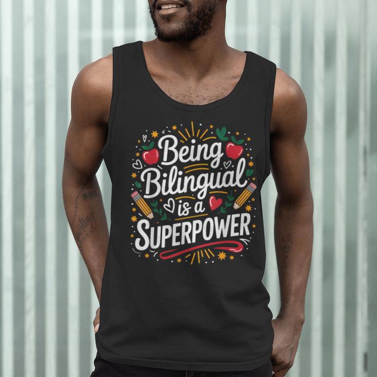 Being Bilingual Is A Superpower ESL Teacher School Men Tank Top, novelty gifts, funny gifts Being Bilingual Is A Superpower ESL Teacher School Men Tank Top, novelty gifts, funny gifts