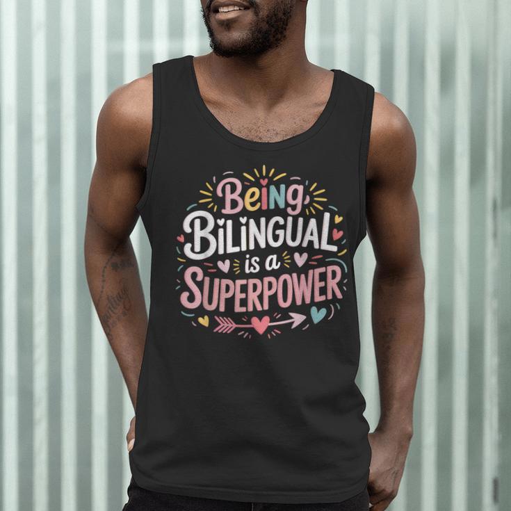 Being Bilingual Is A Superpower ESL Teacher School Men Tank Top, novelty gifts, funny gifts Being Bilingual Is A Superpower ESL Teacher School Men Tank Top, novelty gifts, funny gifts