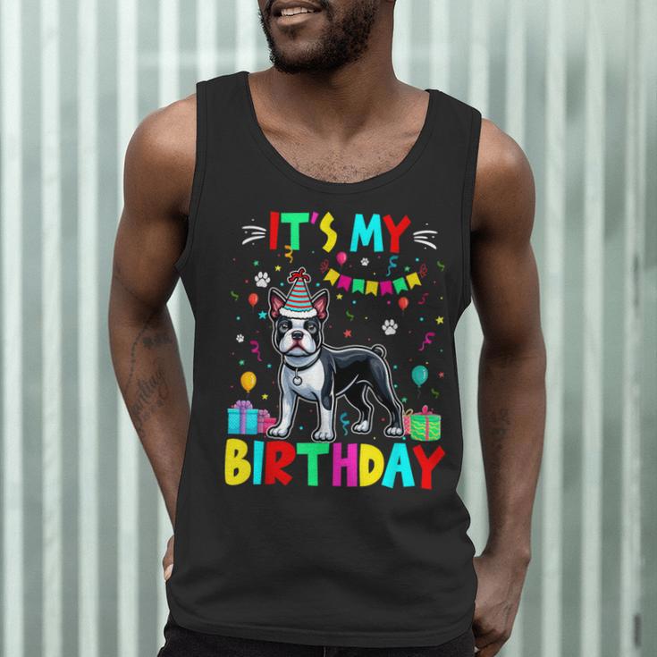 My Birthday Colorful Costume Boston Terrier Party Men Tank Top, novelty gifts, funny gifts