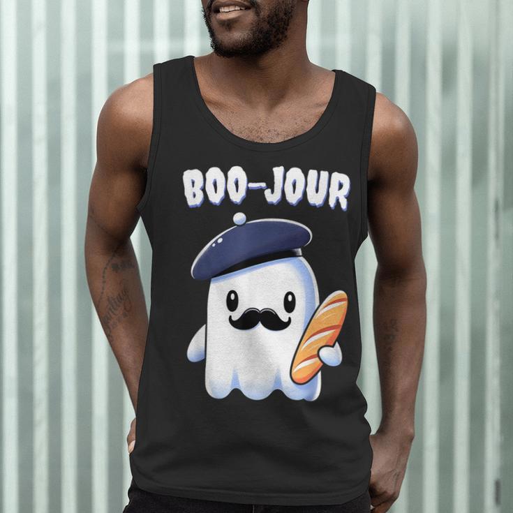 Boo Jour Ghost French Teacher Vintage Teacherlife Groovy Men Tank Top, novelty gifts, funny gifts
