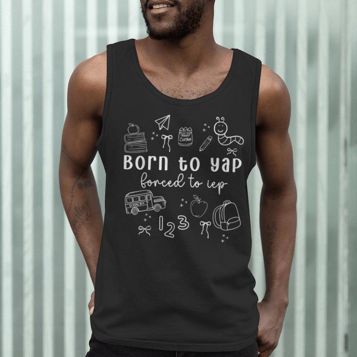 Born To Yap Forced To IEP I Encourage Progress SPED Teacher Men Tank Top, novelty gifts, funny gifts Born To Yap Forced To IEP I Encourage Progress SPED Teacher Men Tank Top, novelty gifts, funny gifts