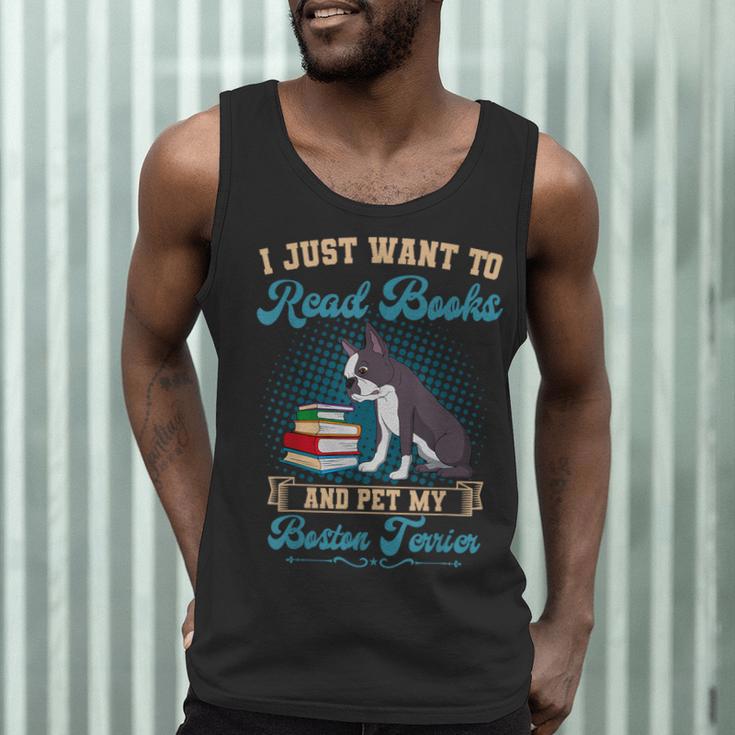 Boston Terrier American Gentleman Bibliophile Book Lover Men Tank Top, novelty gifts, funny gifts