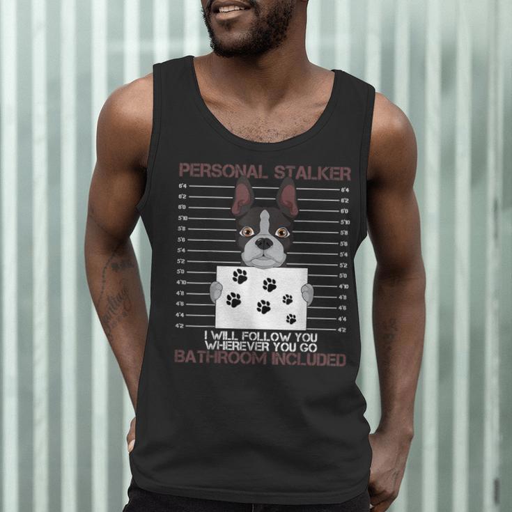 Boston Terrier American Gentleman Personal Stalker Dog Lover Men Tank Top, novelty gifts, funny gifts