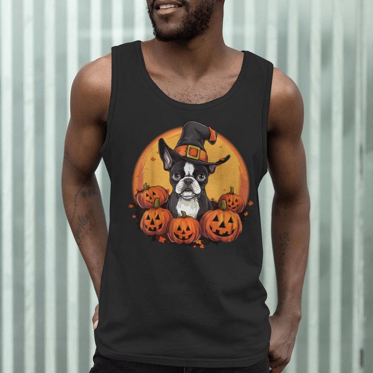 Boston Terrier Bostie Dog Breed Pet Halloween Pumpkins Men Tank Top, novelty gifts, funny gifts