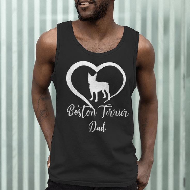 Boston Terrier Dad Cute Boston Terrier Silhouette Heart Men Tank Top, novelty gifts, funny gifts
