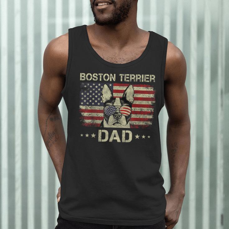 Boston Terrier Dad Dog Lovers American Flag 4th Of July For Women Men Men Tank Top, novelty gifts, funny gifts