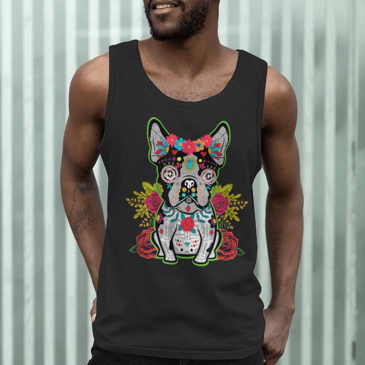 Boston Terrier Dia De Los Muertos Day Of The Dead Dog Skull For Men Women Kids Men Tank Top, novelty gifts, funny gifts