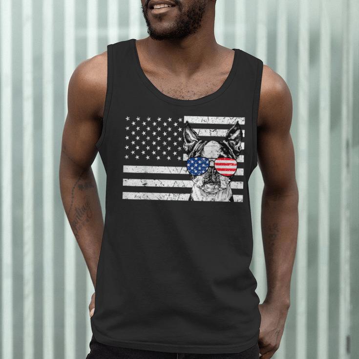 Boston Terrier Dog 4th Of July US American Flag Patriotic Men Tank Top, novelty gifts, funny gifts