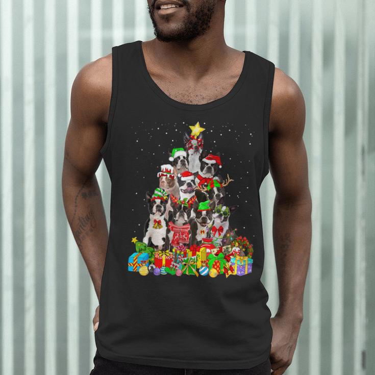 Boston Terrier Dog Christmas Tree Lights Xmas Pajama For Men Women Kids Men Tank Top, novelty gifts, funny gifts