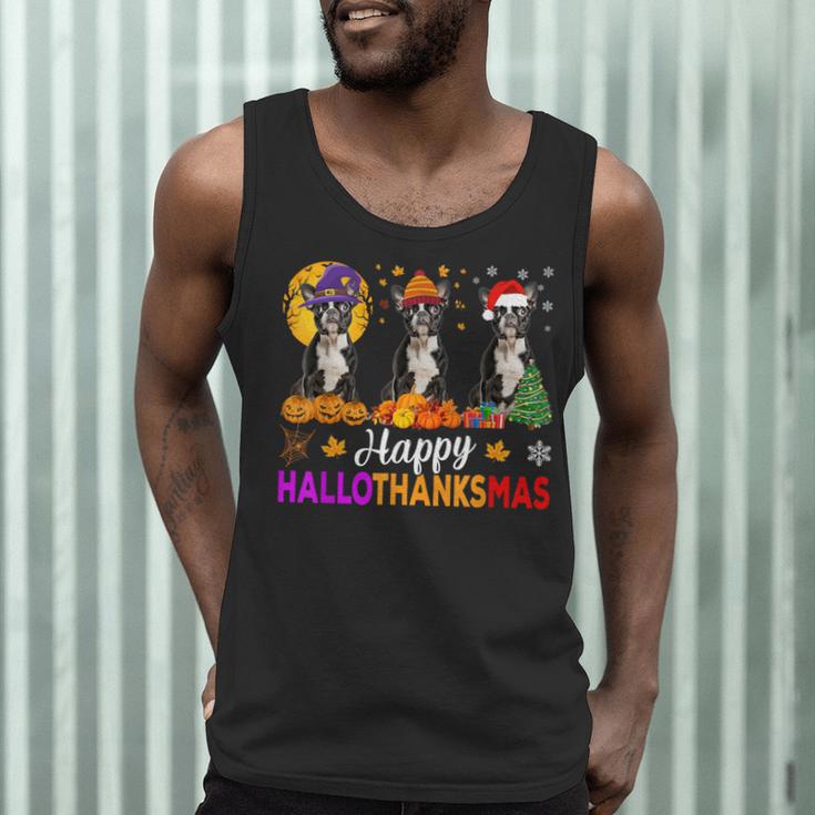 Boston Terrier Dog Halloween Christmas Hallothanksmas Men Women Kids Men Tank Top, novelty gifts, funny gifts