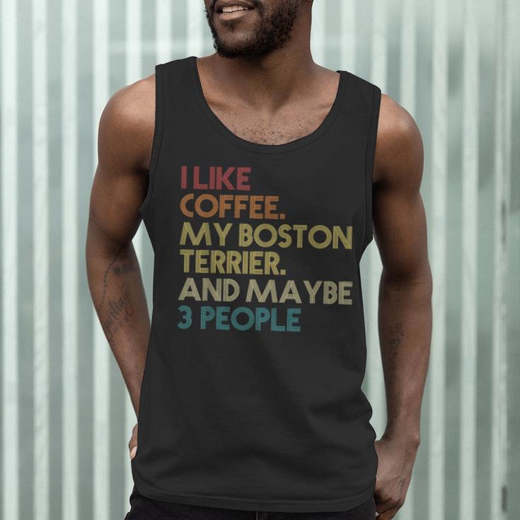 Boston Terrier Dog Owner Coffee Lovers Quote Vintage Retro For Men Women Men Tank Top, novelty gifts, funny gifts