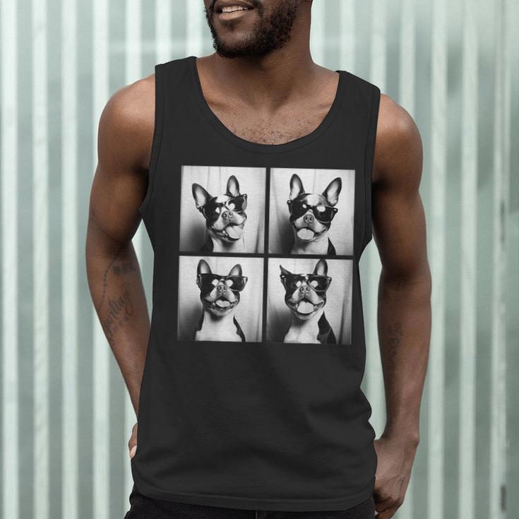 Boston Terrier Dogs With Sunglasses Photo Pets Meme Men Tank Top, novelty gifts, funny gifts