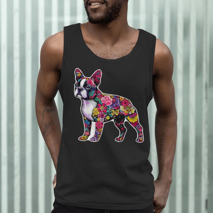 Boston Terrier Floral Dog Lover Vintage Distressed For Men Women Kids Men Tank Top, novelty gifts, funny gifts