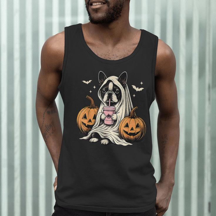 Boston Terrier Ghost Boo Halloween Costume Spooky Season Men Tank Top, novelty gifts, funny gifts