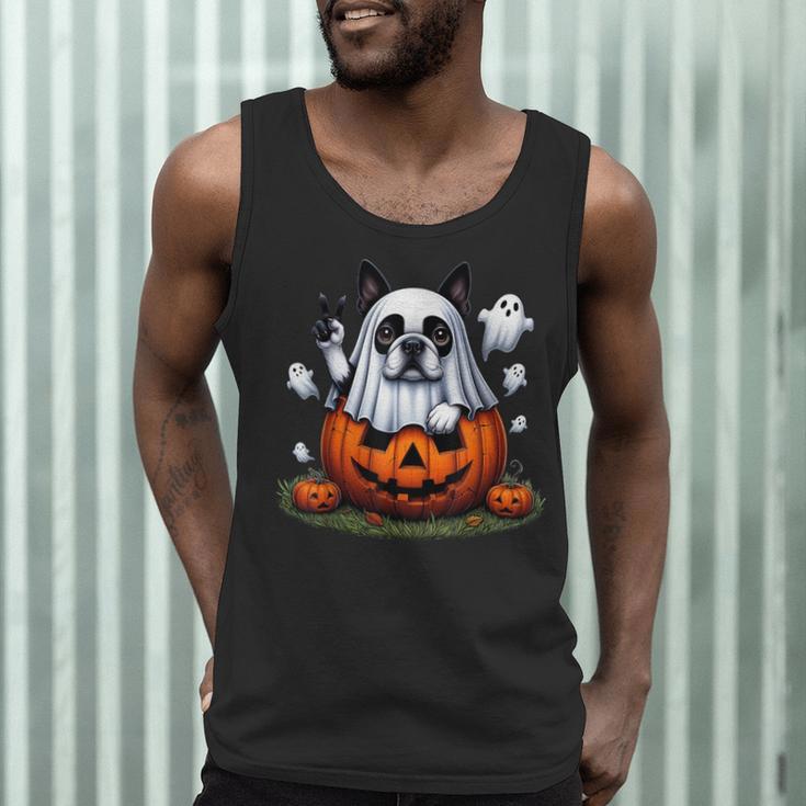 Boston Terrier Ghost Boo Halloween Kids Men Tank Top, novelty gifts, funny gifts