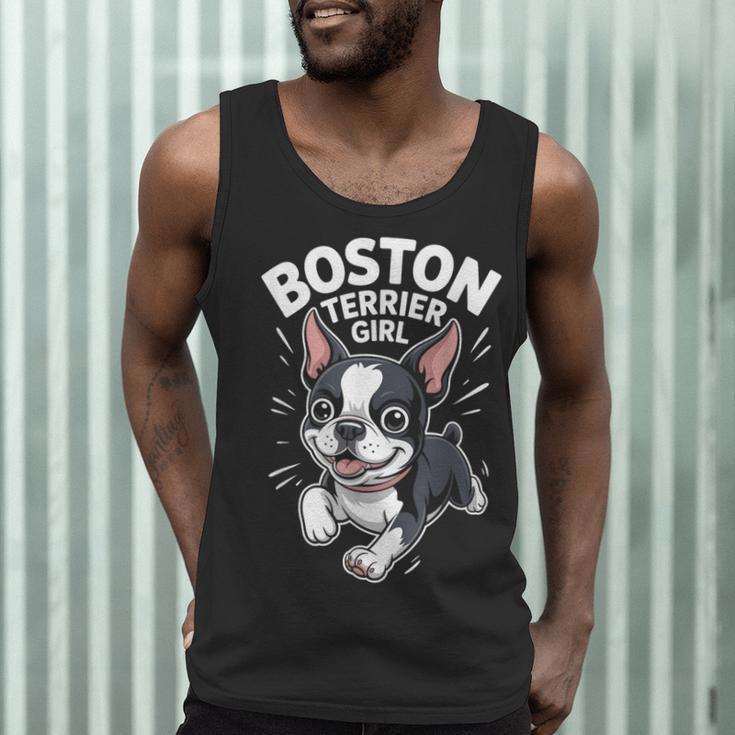 Boston Terrier Girl Cute Cartoon For Dog Owners Pet Terrier Men Tank Top, novelty gifts, funny gifts