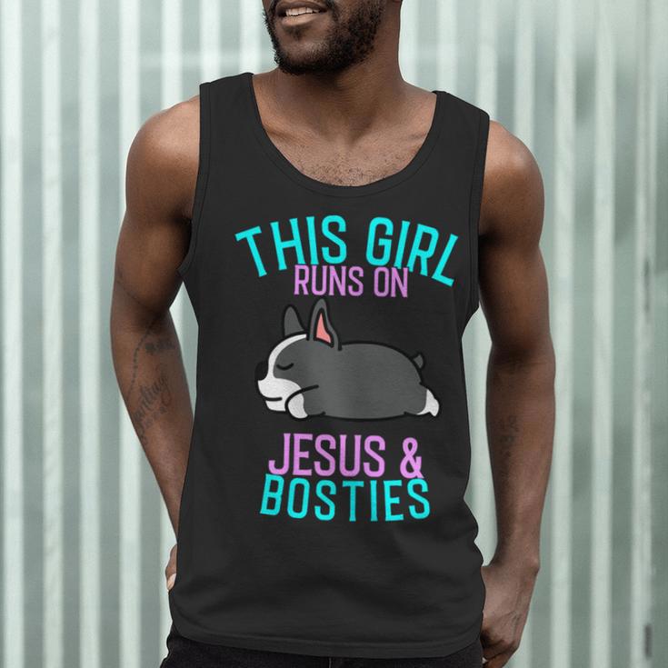 Boston Terrier This Girl Runs On Jesus And Boston Terriers Men Tank Top, novelty gifts, funny gifts