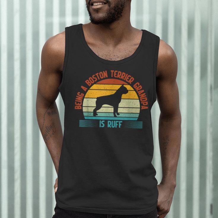 Being a Boston Terrier Grandpa Is Ruff Boston Terrier Men Tank Top, novelty gifts, funny gifts