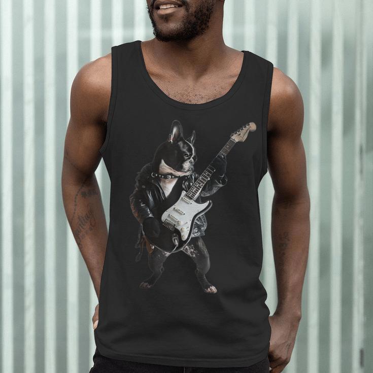 Boston Terrier Guitar Men Tank Top, novelty gifts, funny gifts