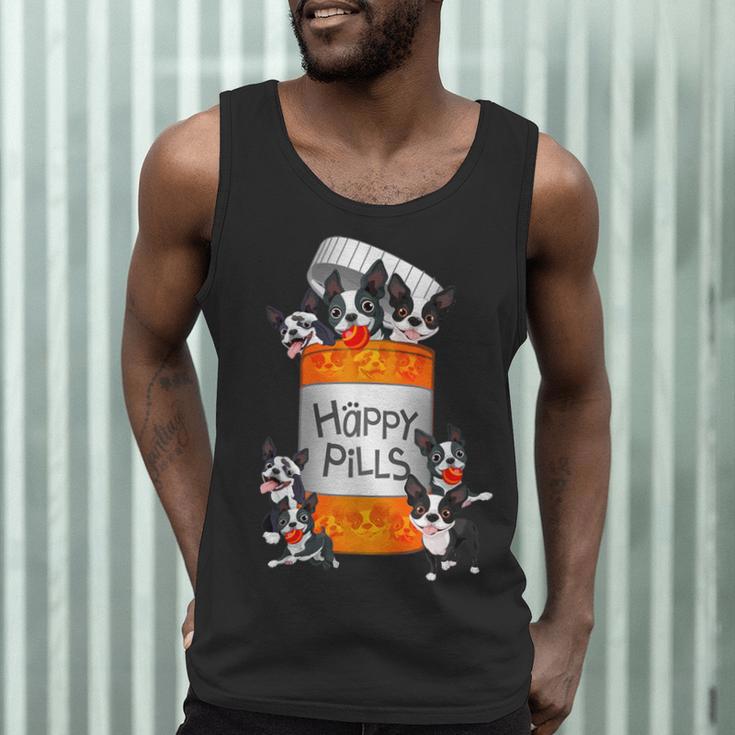 Boston Terrier Happy Pills T-Shirt Men Tank Top, novelty gifts, funny gifts