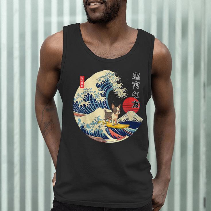 Boston Terrier Japanese Kanagawa Wave Surf Loyal Dog Men Women Kids Men Tank Top, novelty gifts, funny gifts