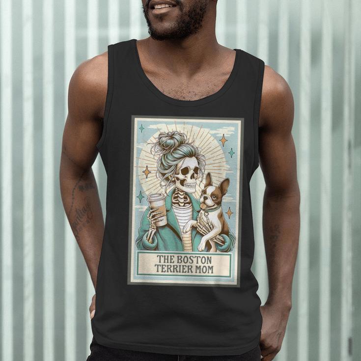 Boston Terrier Mom Skeleton Tarot Card Witch Vibes Dog Mom Men Tank Top, novelty gifts, funny gifts