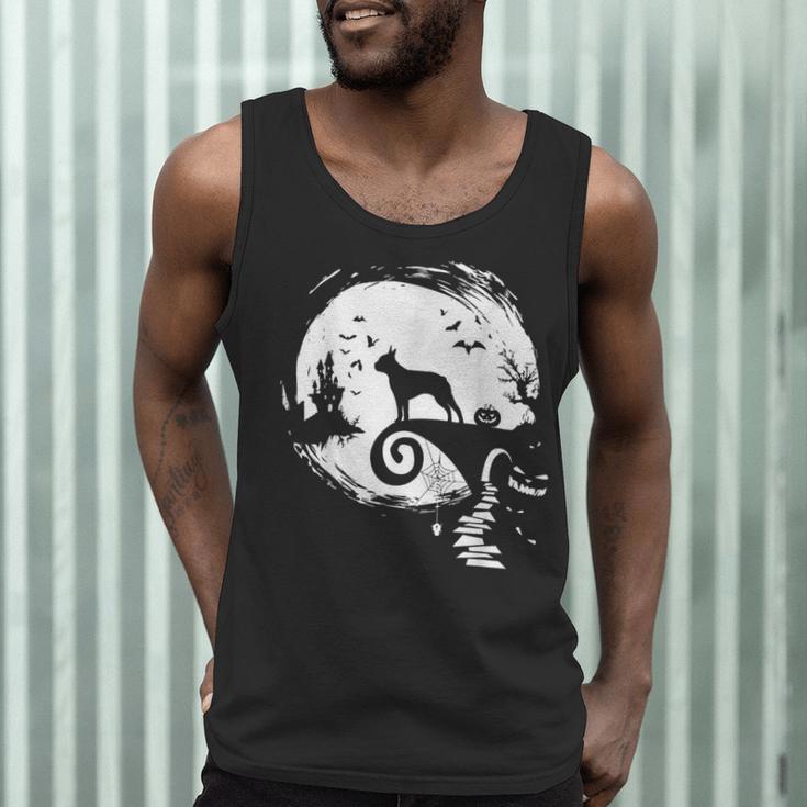 Boston Terrier And Moon Halloween Costume Dog Lover Men Tank Top, novelty gifts, funny gifts