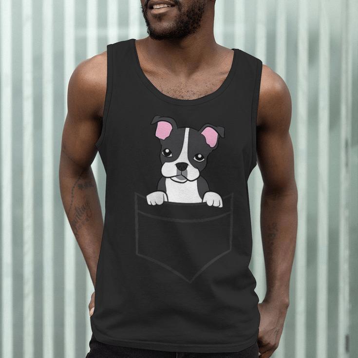 Boston Terrier In The Pocket Cute Pocket Boston Terrier Men Tank Top, novelty gifts, funny gifts