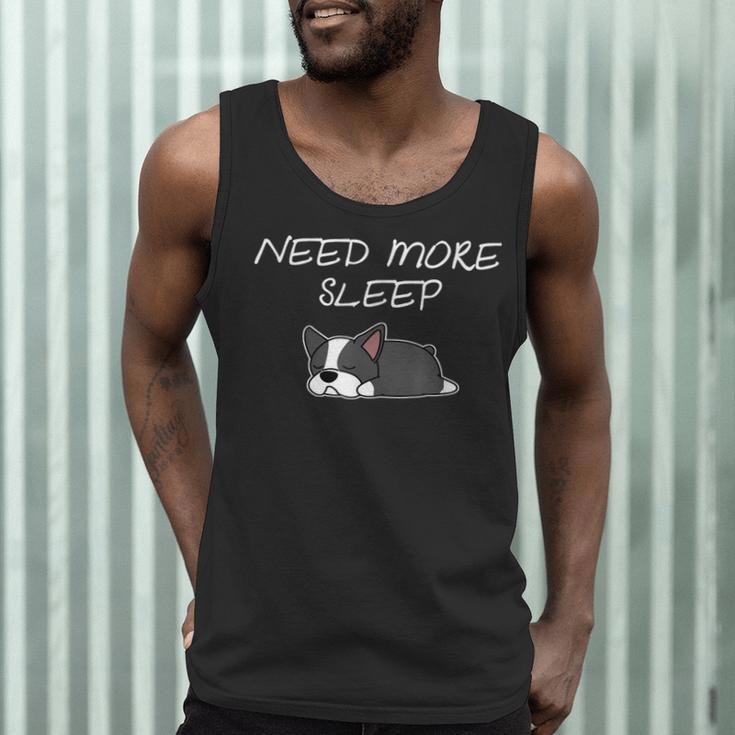 Boston Terrier Puppy Need More Sleep Pajama For Bedtime Men Tank Top, novelty gifts, funny gifts