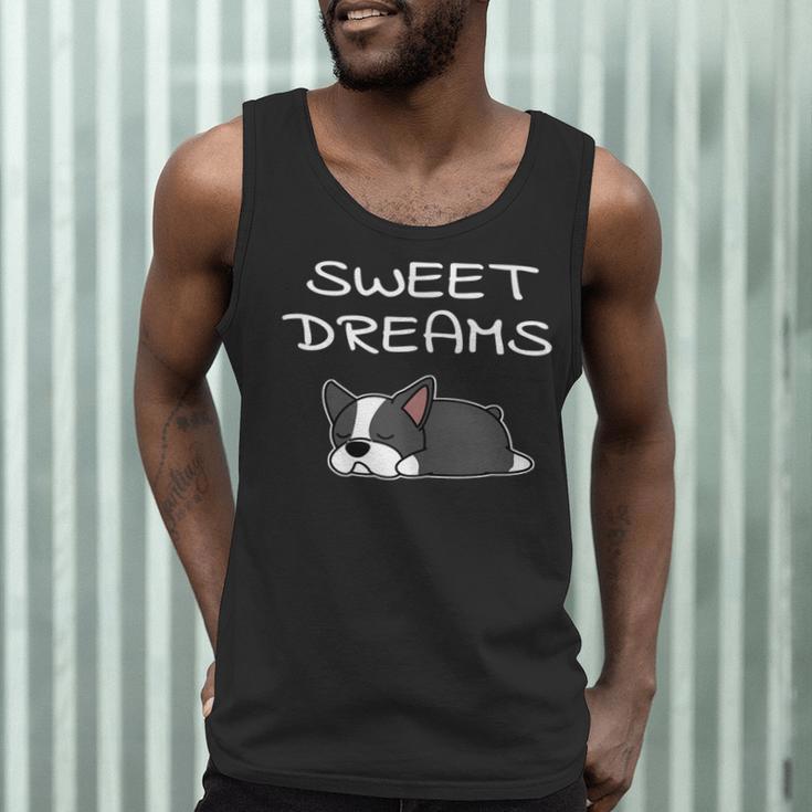 Boston Terrier Puppy Sweet Dreams Pajama For Bedtime Men Tank Top, novelty gifts, funny gifts