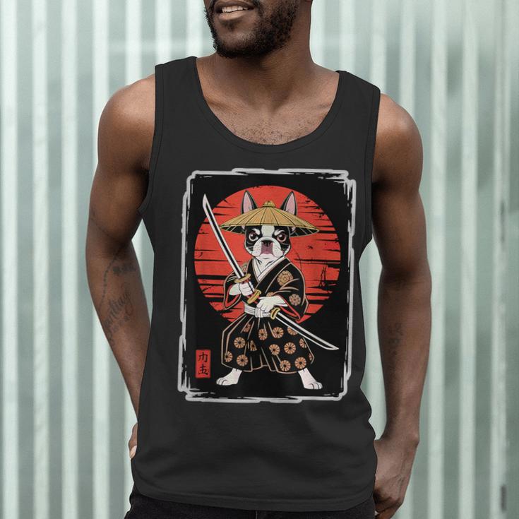 Boston Terrier Samurai Ninja Vintage Anime Japanese Ukiyo-e Men Tank Top, novelty gifts, funny gifts